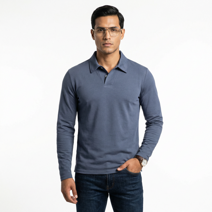 Elegant herre bomull polo-skjorte for høy kvalitet komfort