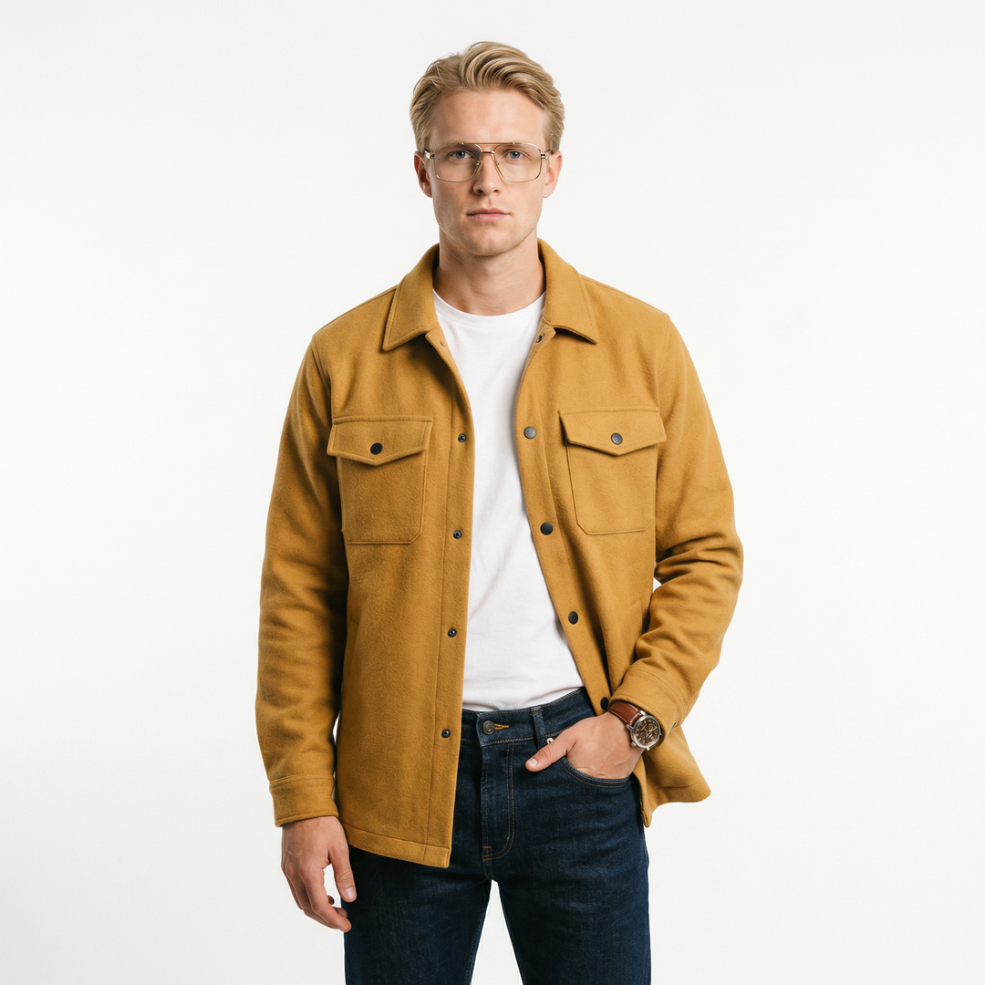 Herre Oversize T-skjorte og jakke i bomull, allsidig og avslappet stil