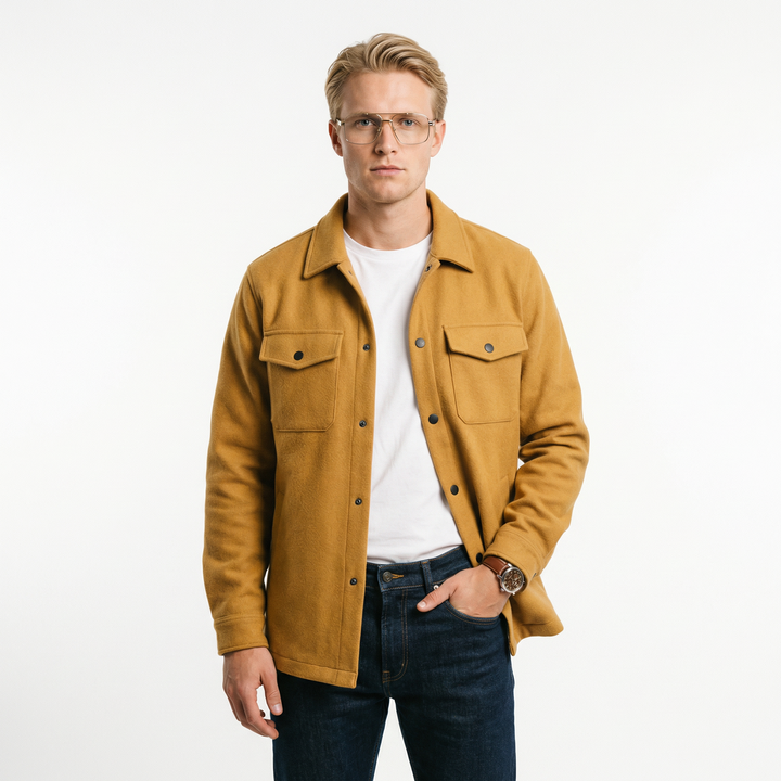 Herre Oversize T-skjorte og jakke i bomull, allsidig og avslappet stil