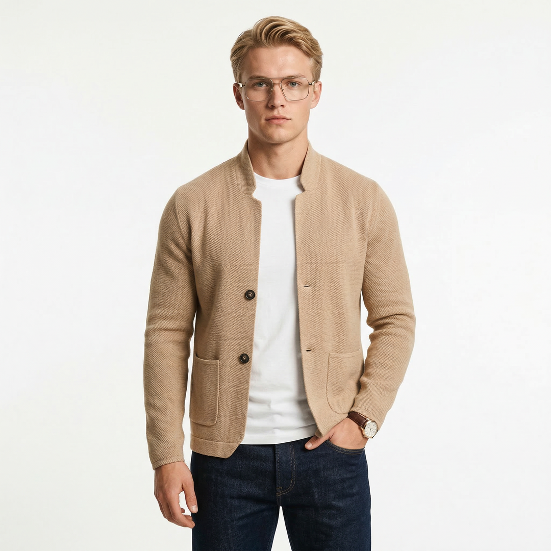 Maison Valdore | Teksturert strikket vest for menn