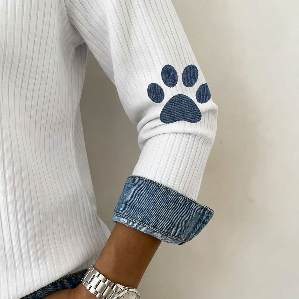 Stella™ | Kunstnerisk denim-patchwork topp