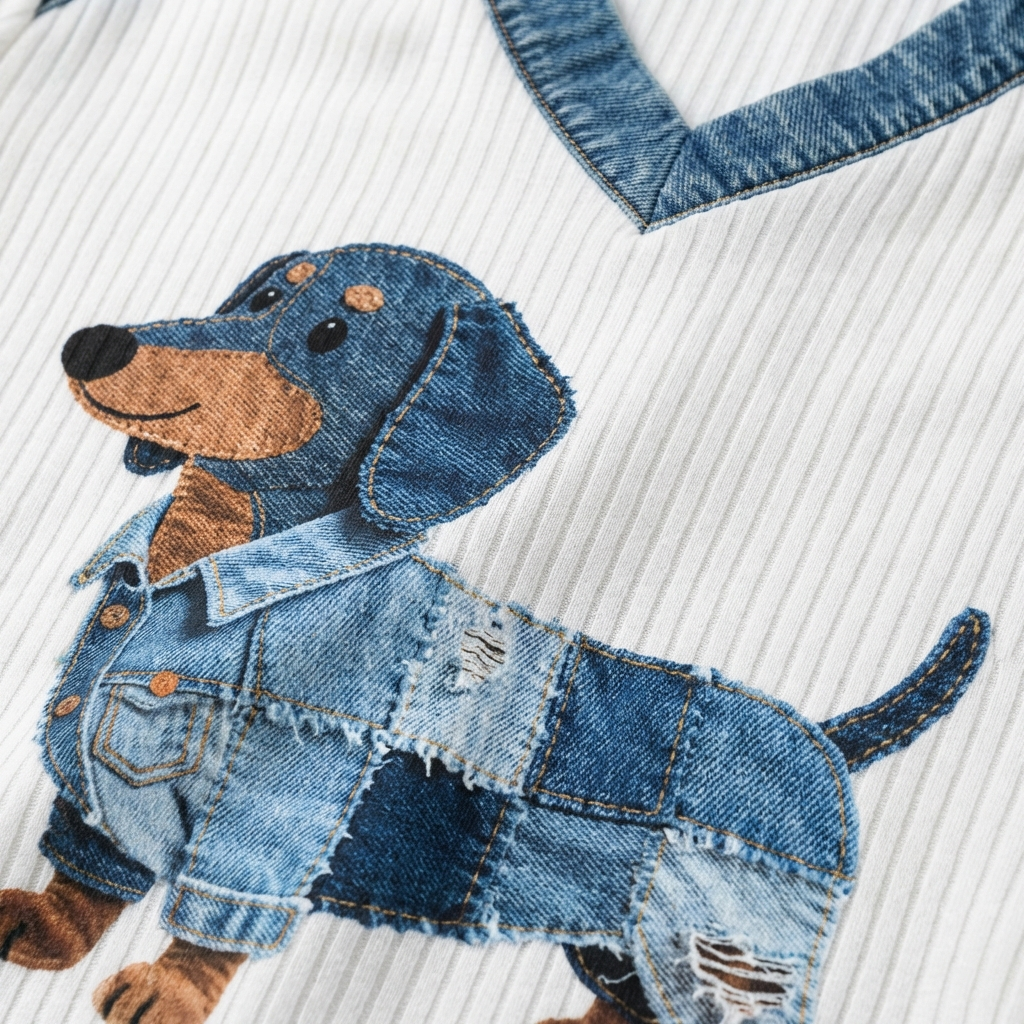 Stella™ | Kunstnerisk denim-patchwork topp