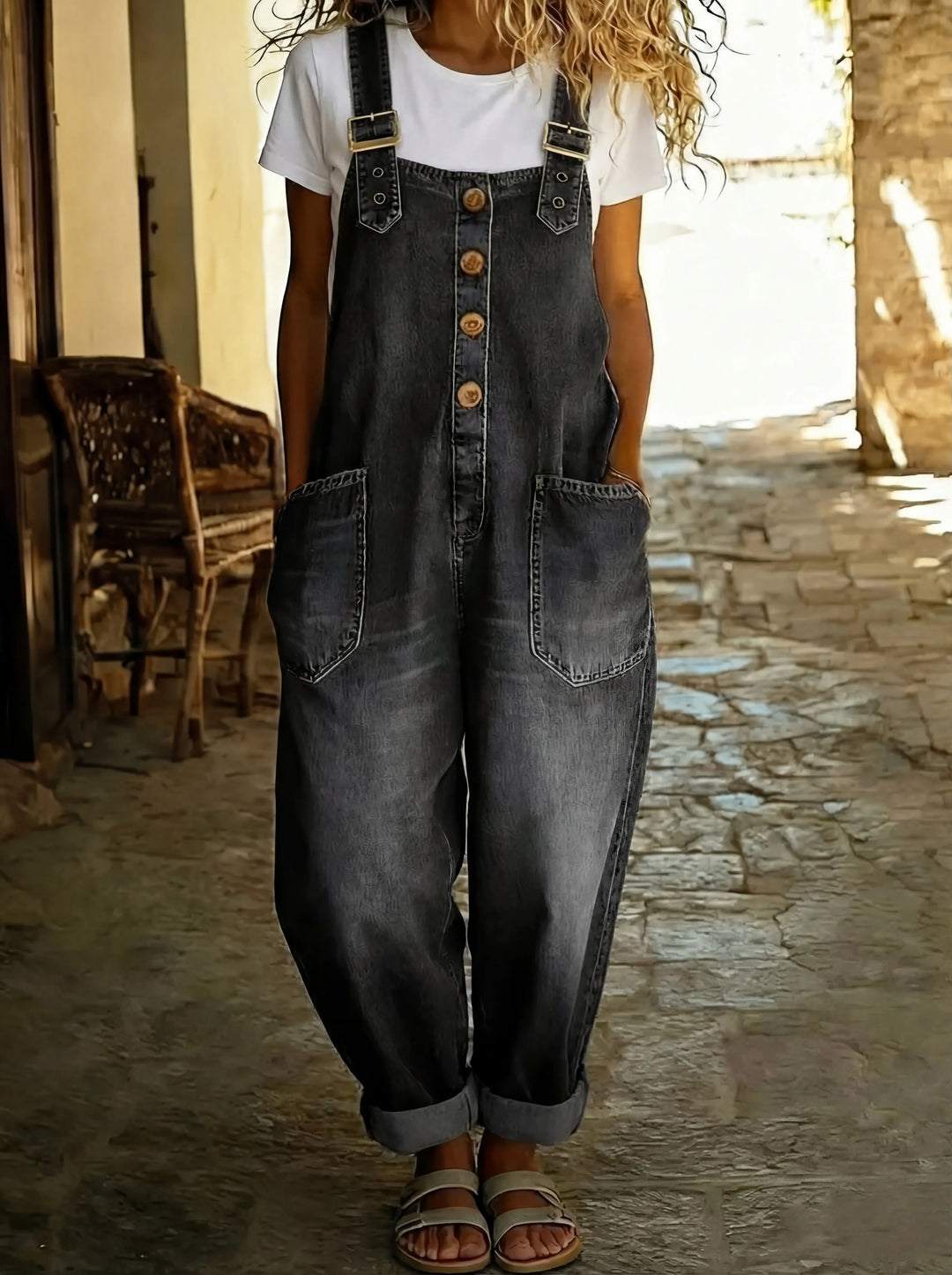Juul | Denim Overall med justerbare stropper