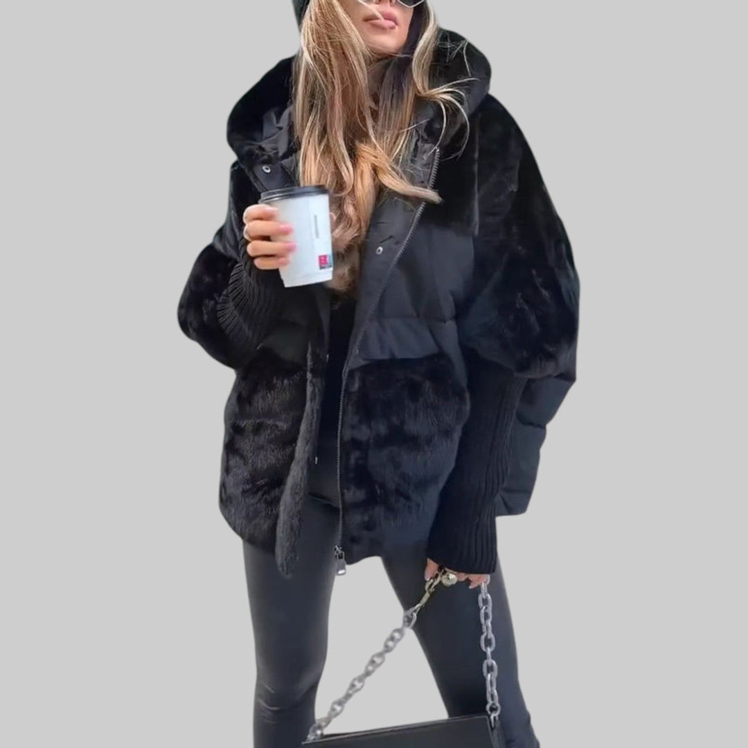 Raven | Modern puserobomber jakke med hette