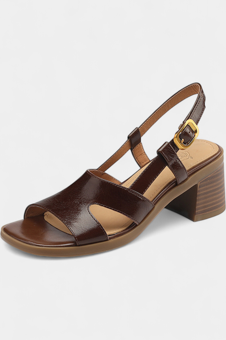 Milie | Retro-sandaler med firkantet tupp og komfortabel hæl