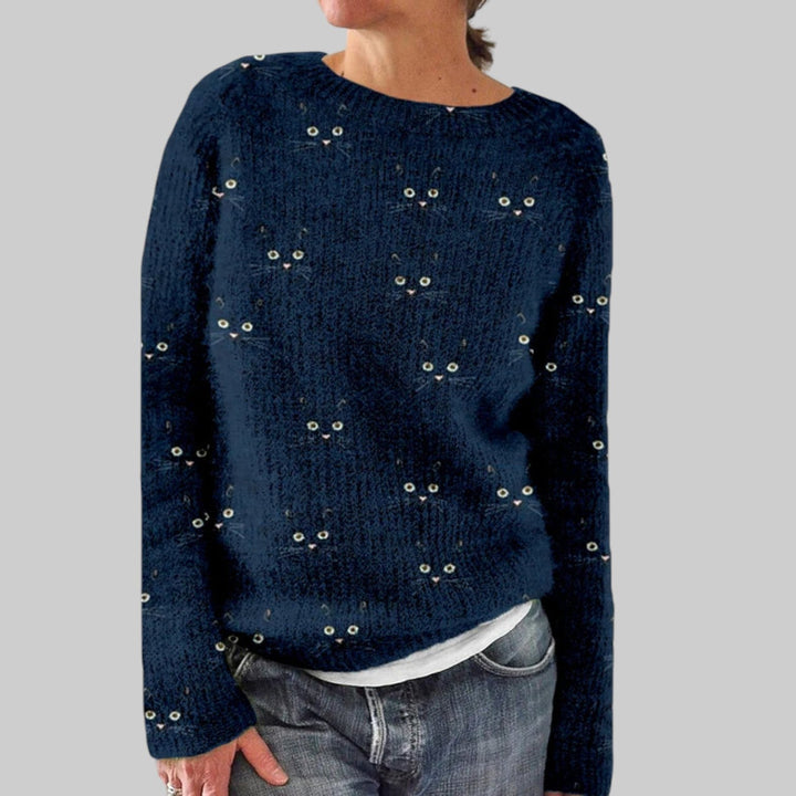 Gato - Behagelig t-skjorte med rund hals og kattedesign