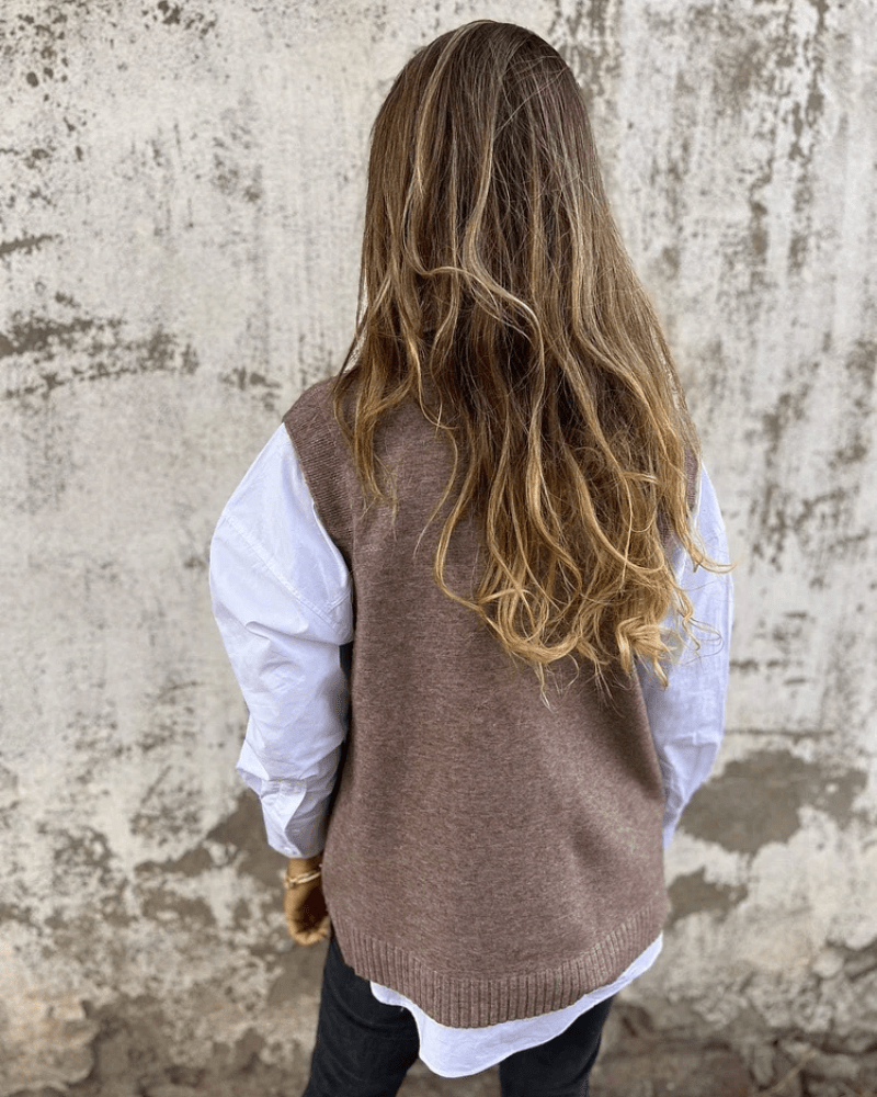 Violaine – Strikket ermeløs cardigan