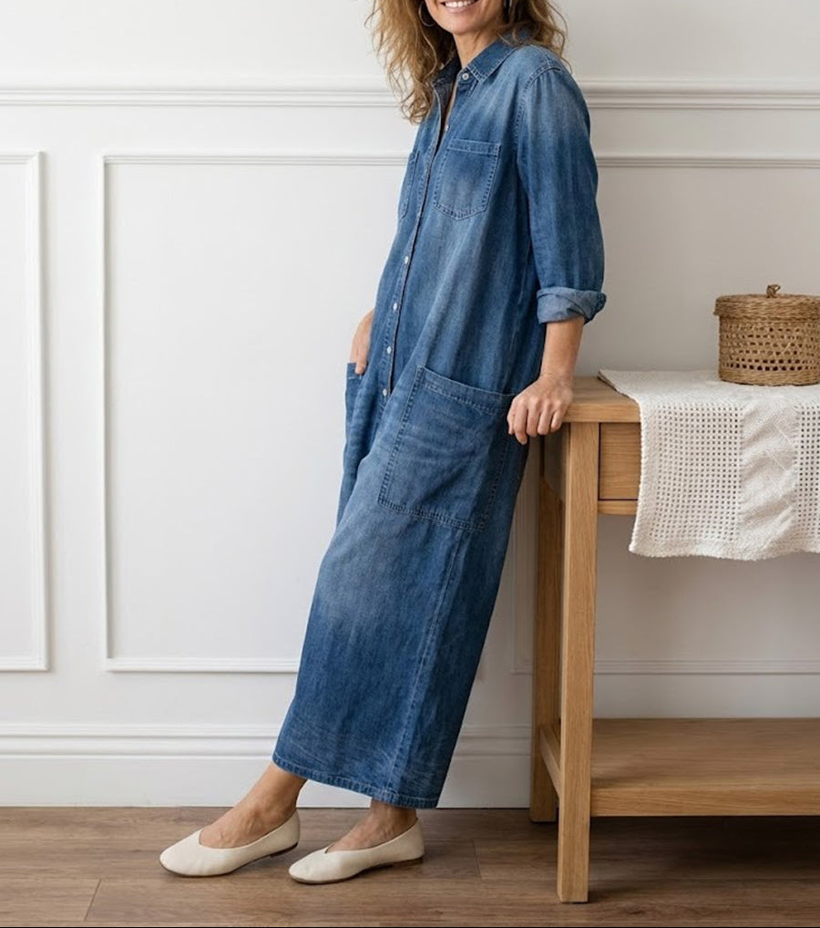 Ilona - Bomulls-dongerioverall
