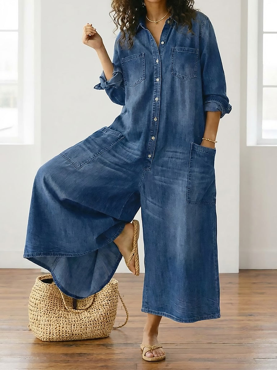 Ilona - Bomulls-dongerioverall