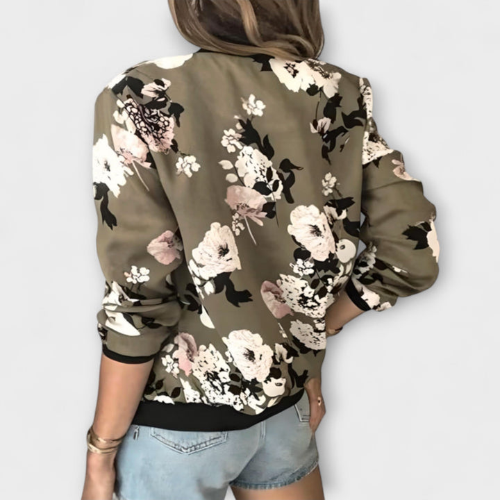 Andreia - Stilig bomberjakke med blomsterdesign
