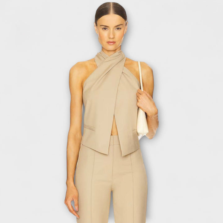 Juni - Kryss Halterneck Vest Topp